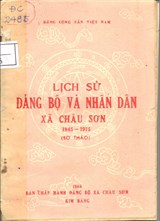Lịch sử Đảng bộ và nhân dân xã Châu Sơn 1945-1975