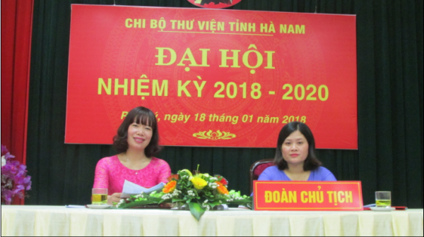 Chi bộ Thư viện tỉnh Hà Nam tổ chức Đại hội Chi bộ nhiệm kỳ 2018-2020