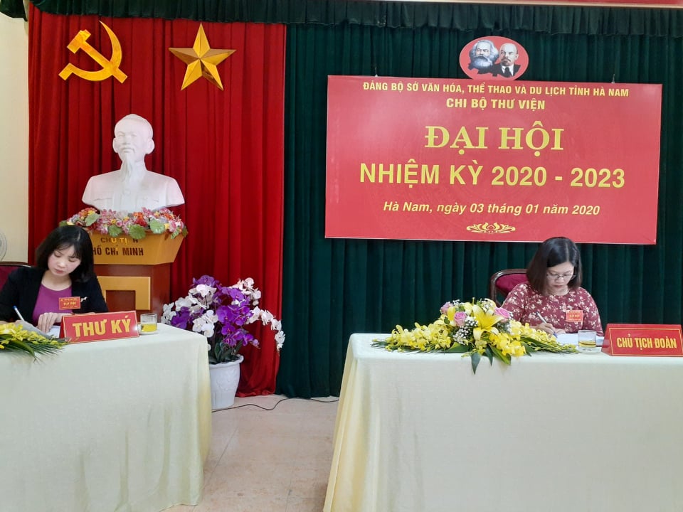 Chi bộ Thư viện tỉnh Hà Nam tổ chức Đại hội chi bộ nhiệm kỳ 2020 - 2023