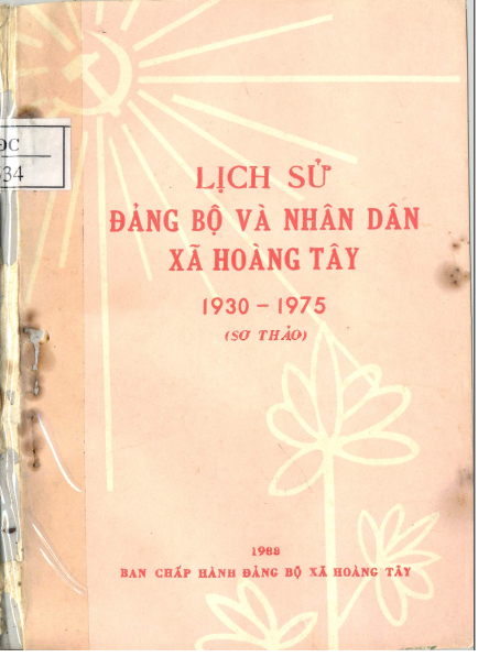 Lịch sử Đảng bộ và nhân dân xã Hoàng Tây 1930-1975