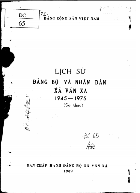 Lịch sử Đảng bộ và nhân dân xã Văn Xá 1945-1975