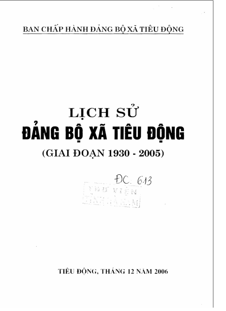 Lịch sử Đảng bộ xã Tiêu Động 1930-2005