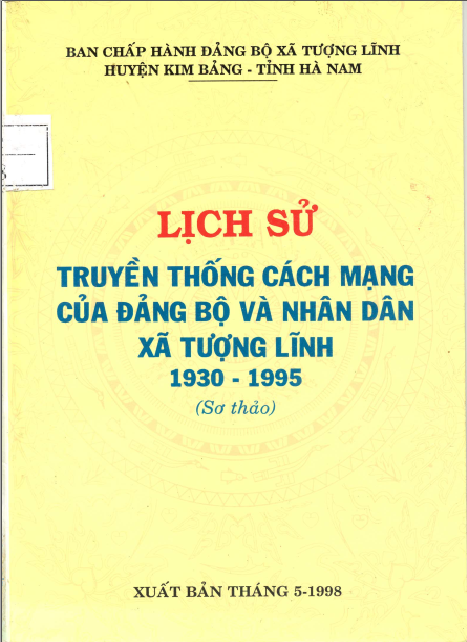 Lịch sử truyền thống cách mạng của Đảng bộ và nhân dân xã Tượng Lĩnh 1930-1995