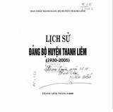Lịch sử Đảng bộ huyện Thanh Liêm 1930-2005