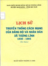 Lịch sử truyền thống cách mạng của Đảng bộ và nhân dân xã Tượng Lĩnh 1930-1995